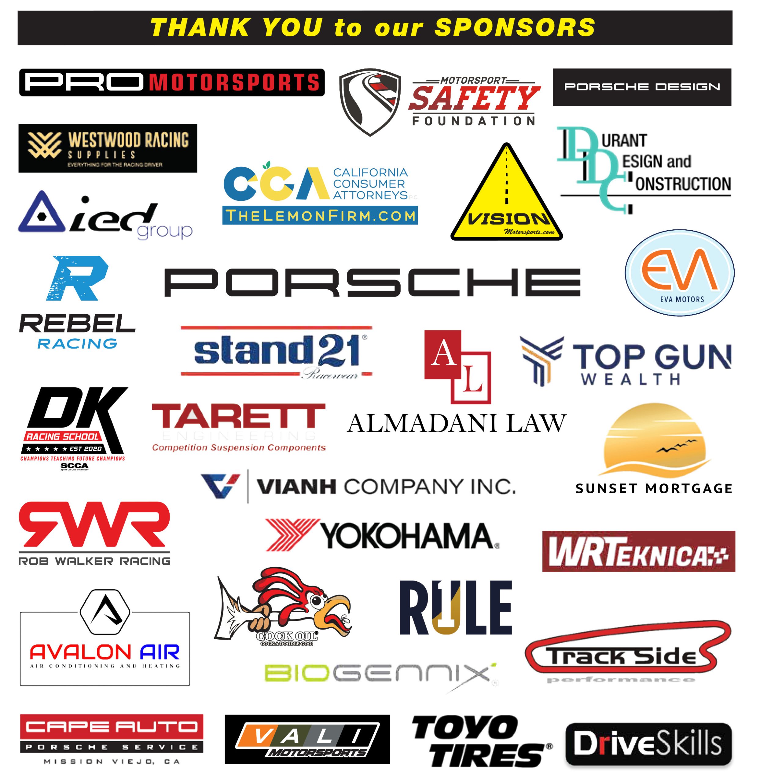SPONSOR LOGOS 8.5X8.75 6-17-26 Porsche Owners Club